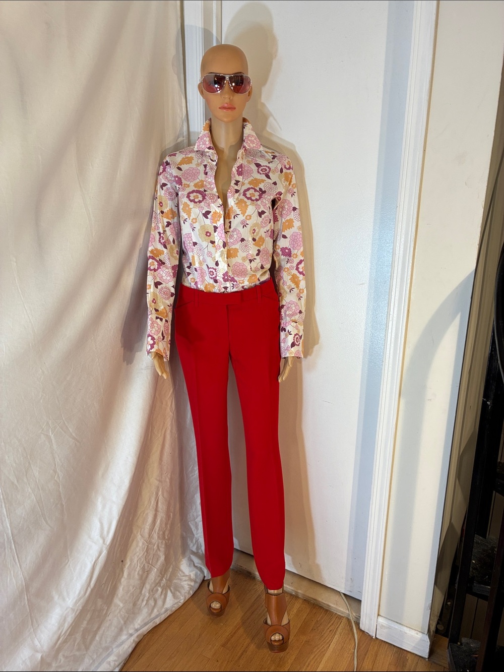 🔥 NWOT Barbara Bui Red Straight Leg Dress Pants